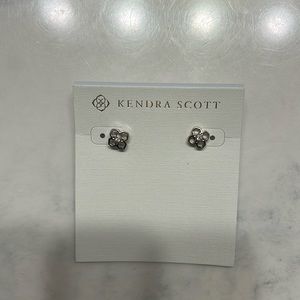 KENDRA SCOTT - Silver Crystal RUE stud earrings. RETIRED! Iconic shape!